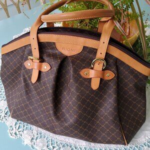 Rioni Sara Ruched Satchel with Buckle in Signature Brown